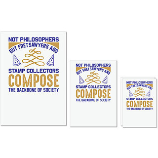                       UDNAG Untearable Waterproof Stickers 155GSM 'Stamp | Stamp collectors compose' A4 x 1pc, A5 x 1pc & A6 x 2pc                                              