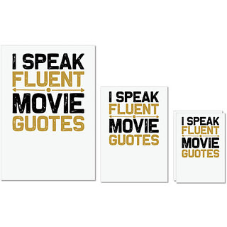                       UDNAG Untearable Waterproof Stickers 155GSM 'Television | I speak fluent movie guotes' A4 x 1pc, A5 x 1pc & A6 x 2pc                                              