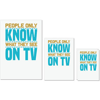 UDNAG Untearable Waterproof Stickers 155GSM 'Television | People only know what they see' A4 x 1pc, A5 x 1pc & A6 x 2pc UDNAG Untearable Waterproof Stickers 155GSM 'Television | People only know what they see' A4 x 1pc, A5 x 1pc & A6 x 2pc