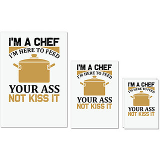                       UDNAG Untearable Waterproof Stickers 155GSM 'Cooking | I am a chef' A4 x 1pc, A5 x 1pc & A6 x 2pc                                              