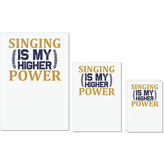                       UDNAG Untearable Waterproof Stickers 155GSM 'Singing | Singing is my higher power' A4 x 1pc, A5 x 1pc & A6 x 2pc                                              