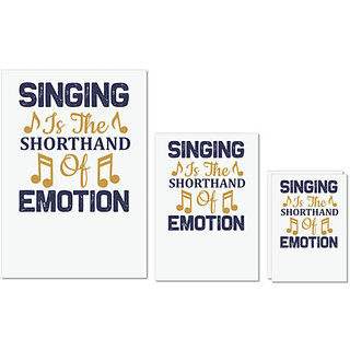                      UDNAG Untearable Waterproof Stickers 155GSM 'Singing | Singing shorthand emotion' A4 x 1pc, A5 x 1pc & A6 x 2pc                                              