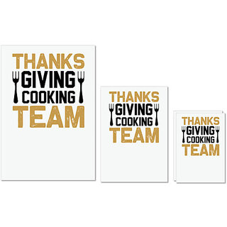                       UDNAG Untearable Waterproof Stickers 155GSM 'Cooking | Thanks giving cooking team' A4 x 1pc, A5 x 1pc & A6 x 2pc                                              