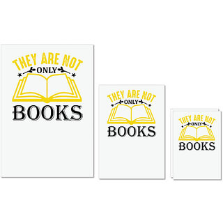                       UDNAG Untearable Waterproof Stickers 155GSM 'Reading | They are not only books' A4 x 1pc, A5 x 1pc & A6 x 2pc                                              