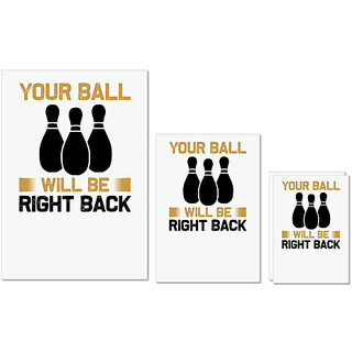                       UDNAG Untearable Waterproof Stickers 155GSM 'Gaming | Your ball will be right back' A4 x 1pc, A5 x 1pc & A6 x 2pc                                              