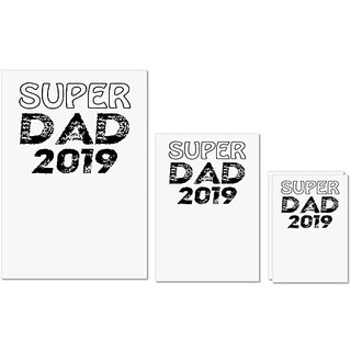                       UDNAG Untearable Waterproof Stickers 155GSM 'Dad | world is best dad est 2019' A4 x 1pc, A5 x 1pc & A6 x 2pc                                              