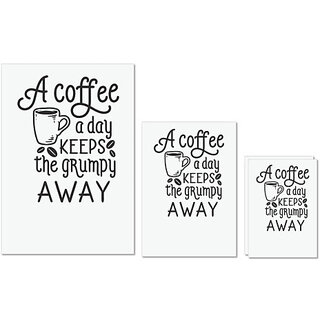 UDNAG Untearable Waterproof Stickers 155GSM 'Coffee | A Coffee a Day' A4 x 1pc, A5 x 1pc & A6 x 2pc