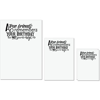                       UDNAG Untearable Waterproof Stickers 155GSM 'Birthday | Atruefriend' A4 x 1pc, A5 x 1pc & A6 x 2pc                                              
