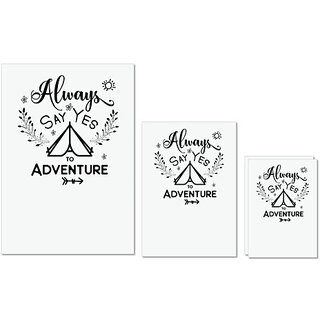                       UDNAG Untearable Waterproof Stickers 155GSM 'Adventure | Always say yes to adventure' A4 x 1pc, A5 x 1pc & A6 x 2pc                                              