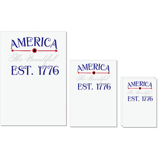                       UDNAG Untearable Waterproof Stickers 155GSM 'America | America The Beautiful' A4 x 1pc, A5 x 1pc & A6 x 2pc                                              
