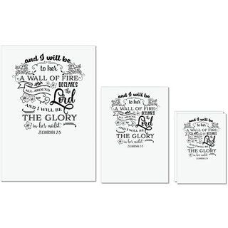 UDNAG Untearable Waterproof Stickers 155GSM 'Saying | And I will be the Wall of Fire' A4 x 1pc, A5 x 1pc & A6 x 2pc UDNAG Untearable Waterproof Stickers 155GSM 'Saying | And I will be the Wall of Fire' A4 x 1pc, A5 x 1pc & A6 x 2pc