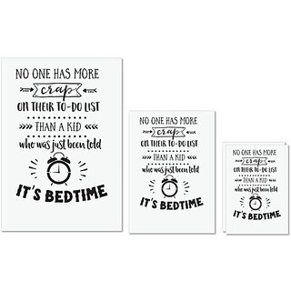                       UDNAG Untearable Waterproof Stickers 155GSM 'Sleeping | Bed time' A4 x 1pc, A5 x 1pc & A6 x 2pc                                              