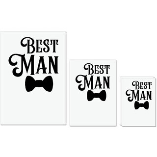                       UDNAG Untearable Waterproof Stickers 155GSM 'Man | Best Man' A4 x 1pc, A5 x 1pc & A6 x 2pc                                              