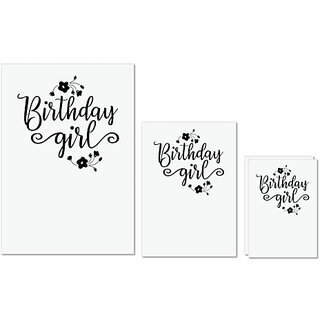                       UDNAG Untearable Waterproof Stickers 155GSM 'Birthday | Birthdaygirl' A4 x 1pc, A5 x 1pc & A6 x 2pc                                              