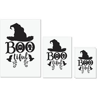                       UDNAG Untearable Waterproof Stickers 155GSM 'Boo | Bootiful' A4 x 1pc, A5 x 1pc & A6 x 2pc                                              