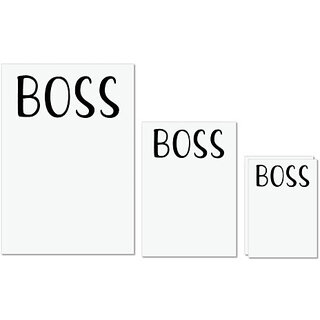                       UDNAG Untearable Waterproof Stickers 155GSM 'Boss | Boss' A4 x 1pc, A5 x 1pc & A6 x 2pc                                              
