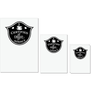 UDNAG Untearable Waterproof Stickers 155GSM 'Coffee | Certifiedcoffeeaddictbadge' A4 x 1pc, A5 x 1pc & A6 x 2pc UDNAG Untearable Waterproof Stickers 155GSM 'Coffee | Certifiedcoffeeaddictbadge' A4 x 1pc, A5 x 1pc & A6 x 2pc