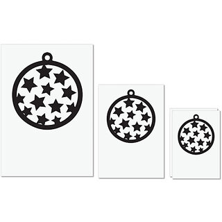                       UDNAG Untearable Waterproof Stickers 155GSM 'Christmass | Christmas Bauble 25' A4 x 1pc, A5 x 1pc & A6 x 2pc                                              