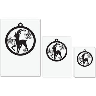                       UDNAG Untearable Waterproof Stickers 155GSM 'Christmass | Christmas Bauble 27' A4 x 1pc, A5 x 1pc & A6 x 2pc                                              
