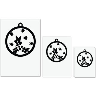                       UDNAG Untearable Waterproof Stickers 155GSM 'Christmass | Christmas Bauble 37' A4 x 1pc, A5 x 1pc & A6 x 2pc                                              