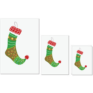                       UDNAG Untearable Waterproof Stickers 155GSM 'Christmass | Christmas Stocking' A4 x 1pc, A5 x 1pc & A6 x 2pc                                              