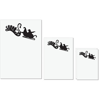                       UDNAG Untearable Waterproof Stickers 155GSM 'Christmass | Christmas Santaclous Shape' A4 x 1pc, A5 x 1pc & A6 x 2pc                                              