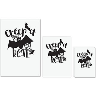                       UDNAG Untearable Waterproof Stickers 155GSM 'Witch | Creep it real' A4 x 1pc, A5 x 1pc & A6 x 2pc                                              