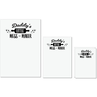                       UDNAG Untearable Waterproof Stickers 155GSM 'Baby | Daddys little mess maker' A4 x 1pc, A5 x 1pc & A6 x 2pc                                              