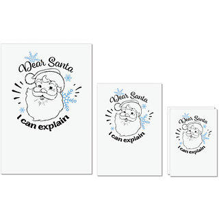                       UDNAG Untearable Waterproof Stickers 155GSM 'Christmass | Dear Santa I Can Explain' A4 x 1pc, A5 x 1pc & A6 x 2pc                                              