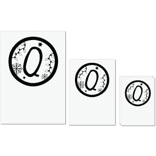                       UDNAG Untearable Waterproof Stickers 155GSM 'Christmass | Christmas Monogram Alphabet Q' A4 x 1pc, A5 x 1pc & A6 x 2pc                                              