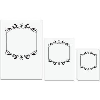                       UDNAG Untearable Waterproof Stickers 155GSM 'Floral | Decorative Frame1' A4 x 1pc, A5 x 1pc & A6 x 2pc                                              