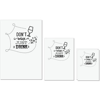                       UDNAG Untearable Waterproof Stickers 155GSM 'Drinking | Dont wine' A4 x 1pc, A5 x 1pc & A6 x 2pc                                              