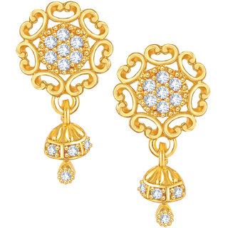 Buy Twinkling Elegant Gold Plated dangler studs Jhumki CZ Earring