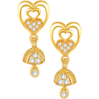                       Glittering glance Gold Plated dangler studs Jhumki Earring for Women and Girls                                              