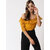 Vivient women yellow dotted shoulder strap top