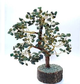 Roshni Gemstones Tree  Crystal Sacral Chakra Healing Gold Wire for Luck Love Health Decorative Showpiece