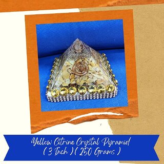                       VSP VASTU SAMADHAN - 125 YELLOW CITRINE CRYSTAL PRRAMID - For  WEALTH / MONEY Reiki and Healing / Positive Vibrations.                                              