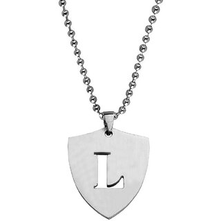                       M Men Style  English Alphabet Initial Charms L Alphabet  Letters  Silver Stainless Steel Pendant                                              