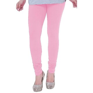 SOLID LIGHT PINK COTTON WOMEN LEGGING (PACK OF ONE)