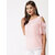 Elizy Women Peach Dotted Georgette Cold Shoulder Top