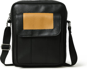 MATRICE messenger bag with black faux vegan leather(NE-S-0802-Black)