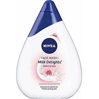 Nivea Milk Delights Face Wash Caring Rosewater For Sensitive Skin, 100ml
