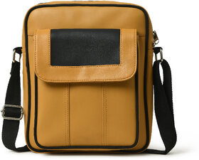 MATRICE messenger bag with yellow faux vegan leather(NE-S-0802-Yellow)