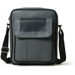                       MATRICE messenger bag with grey faux vegan leather(NE-S-0802-Grey)                                              