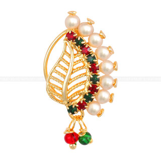Vighnaharta Mayur design with AD Stone Alloy Maharashtrian Nath Nathiya./ Nose Pin for women Vighnaharta Mayur design with AD Stone Alloy Maharashtrian Nath Nathiya./ Nose Pin for women