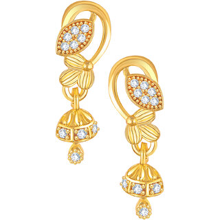                      Sizzling star Gold Plated Screw back alloy Jhumki Earring for Women and Girls                                              
