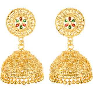                       Trendy Glittering GoldPlated Screw back alloy Jhumki Earring for Women and Girls                                              