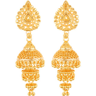 Allure Glittering GoldPlated Screw back alloy Jhumki Earring for Women and Girls Allure Glittering GoldPlated Screw back alloy Jhumki Earring for Women and Girls