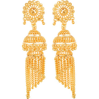                       Traditional wear Gold Plated Screw back alloy Jhumki Earring for Women and Girls                                              