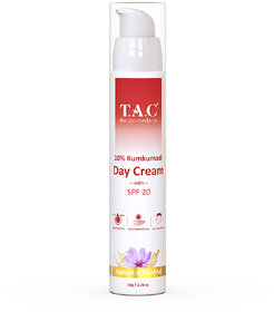 T.A.C - The Ayurveda Co. 10 Kumkumadi Day Cream with SPF 20 for Radiant  Youthful Skin (50gm)